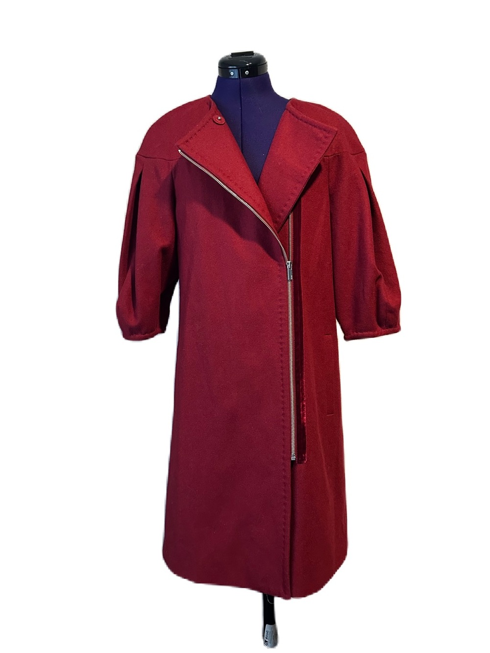 BCBG MaxAzria Burgundy Red Wool Coat Jacket